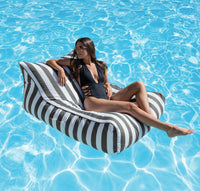 Amalfi Bean Bag Pool Float Charcoal Stripes