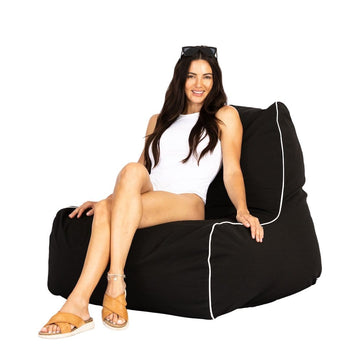Copacabana Outdoor Bean Bag Chair navy stripes