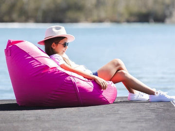 Freaky Cousin Kids Bean Bag Chairs pink with girl