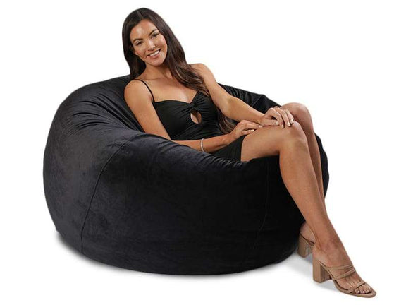 Bella Velvet Bean Bag 112CM Black