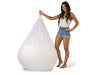 Bella Velvet Bean Bag lady holding inner liner