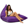 bermuda outdoor beanbag lounger purple with lady posing