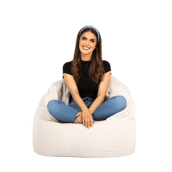 Boston Tub Corduroy Bean Bags small Vanilla