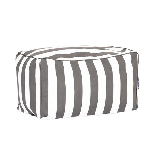 Copacabana Outdoor Ottoman Charcoal Stripes