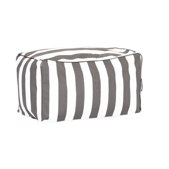 Copacabana Outdoor Ottoman Charcoal Stripes