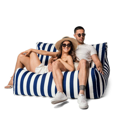 Costa Luxe Bean Bag Lounger Navy Stripes