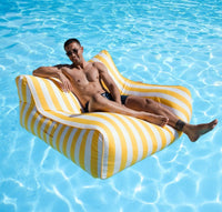 Costa Pool Lounger Yellow Stripes