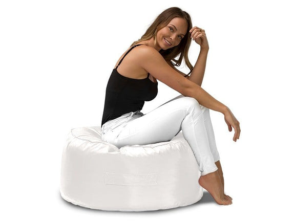 Round Outdoor Ottomans white