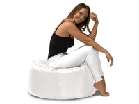 Round Outdoor Ottomans white