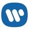 Warner blue logo with three horizontal lines on a white background